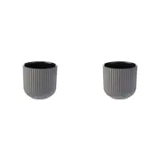 2PK Linen House Vincent Stoneware Planter Pot 14cm Home/Garden Decor Charcoal