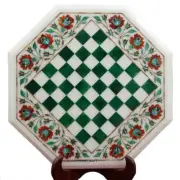 18'' Marble Inlay Chess Set Handmade Marble Inlay Chess table top with figures