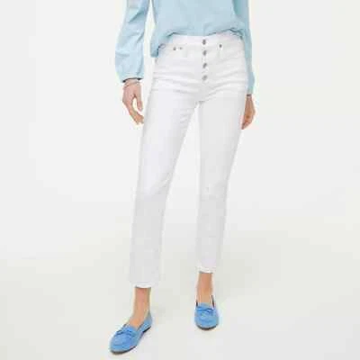 J. Crew White Button Fly High Rise Cropped Skinny Jeans 36P NWT (42" waist)