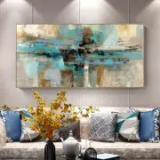 Mintura Hand Painted Modern Abstract Oil Paintings On Canvas Wall Art Home Decor