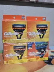 LOT OF 4 GILLETTE FUSION 5 BLADES 12 PACKS BRAND NEW