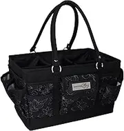 Everything Mary Deluxe Store and Tote, Black & White - Caddy for Art, Craft, Sewing & Scrapbooking Supplies - Craft Organizers and Storage with Many Compartments