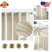 Modern Semi-Sheer Linen Curtains, 90”L Back Tab Panels - Country Chic, 2-Pack