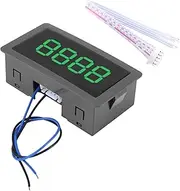 Auto Digital Counter, DC LED Digital Display 4 Digit 0-9999 Up Down Plus Minus Panel Counter Meter with 5 Pin Cable (Blue, Green, Red)