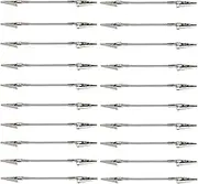 Qkbuza Double Head Alligator Clip - Metal Wire Pictures Memo Note Clips - 20x Flexible Clamp for Note Holders, School Card Photo Picture Display Organizer Accessories
