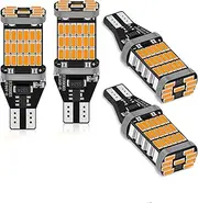 4-Pack 921 912 T10 T15 Amber / Yellow 800 lumens 12V-24V Extremely Bright Non-Polarity Canbus Error Free AK-4014 45pcs Chipsets LED Bulbs For Side Marker Light Brake Bulb