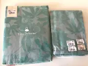Yves Delorme Cachcache Bleu Square Cotton Tablecloth + 4 Serviette Napkins Blue