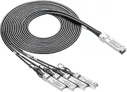 40G QSFP+ to 4xSFP+ Breakout DAC - 40GBASE-CR4 Passive Direct Attach Copper Twinax QSFP to SFP Cable for Mellanox MC2609130-001 Devices, 1-Meter(3.3ft)