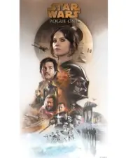 Star Wars Rogue One Jyn Erso Hope Lithograph Art Print Poster 15x28 Mondo NEW