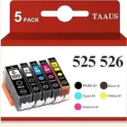 TAAUS Compatible Canon PGI-525 CLI-526 for PIXMA IP4850 IP4950 IX6550 MG5150 G5250 G5350 MG6150 MG6250 MG8150 MG8250 MX715 MX885 MX895(1 PGBK, 1 Black, 1 Cyan, 1 Magenta, 1 Yellow) 5 Pack
