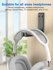 Foldable Headphone Hanger Holder Mount, Link Dream Aluminum Headset Hook Strong 3M Adhesive Headphone Hanger Mount with Cable Organizer for All Headphones
