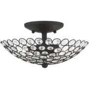 Livex Lighting 40441-04 Cassandra 2 Light 11 inch Black Semi Flush Ceiling Light