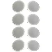 Pyle PDIC Series 8" 250W Round Flush Mount Wall and Ceiling Speakers, (8 Pack)