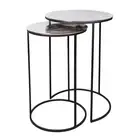 NEW French Country Scott Nesting Side Tables Silver Set 2pce