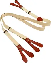 [MOBUTOFU] Classic Fashion Retro Design Suspenders for Men Belt Braces Button End Pant Suspenders