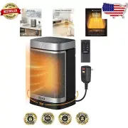 Compact 1500W Ceramic Space Heater with Remote & Digital Thermostat for Comfort