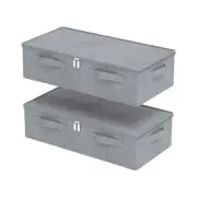 Underbed Storage Box, Foldable Bed Sheet Organizer, Cube Bags Container with ...