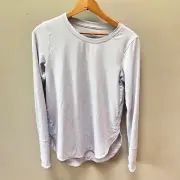 Athleta Women's XS Long Sleeve Top Light Blue Polyester Spandex Blend