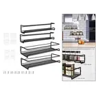 Set of 2 Hanging Spice Shelves Storage Rack Kitchen Wall Mounted Heavy-duty