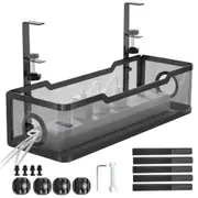 Iron Mesh Under Desk Cable Management Tray No Drill With Clamp Mount