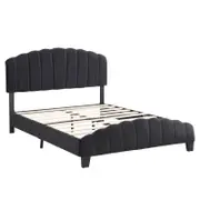 IHOMDEC Double Size Shell-Style Bed Frame Base Mattress Platform BEF04 Black
