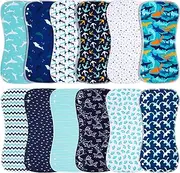 2-in-1 Baby Burp Cloth & Bibs: Instant Convertible with Button-Up Detachable Bib，Super Absorbent & Ultra Soft, 100% Cotton, Ideal for Teething, Drooling, and Quick Mess Cleanup for Boys and Girls