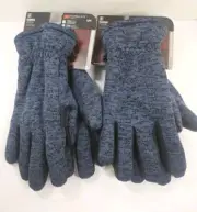 Set of 2 Gloves Pair Swiss Tech Men's Sweater Fleece Gloves Color Blue Size S-M