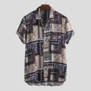 Mens Rayon Printing Short Sleeve Shirt