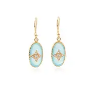 Maira Earrings in Sterling Silver with Aqua Chalcedony - Matt Finish Jewellery in Australia