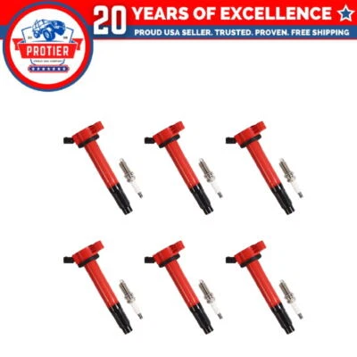 Set of 6 Ignition coil + Spark Plug Compatible with Toyota Camry RAV4 (for: Toyota)