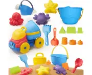 Sand Toys Boy Girl With Detachable Sand Truck - Thick 15 Piece Sand Toy Set Beach Toys For Children - Sandpit Toys