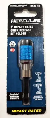 Hercules 3"Impact rated bit holder. 1/4" hex