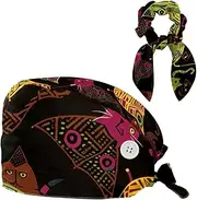 [YTYVAGT] Scrub Caps Women,Scrub Hats Suitable for Women,Umbrella Floral Cat