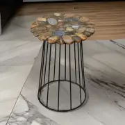 Natural Agate Stone Corner Table Top Handmade Gemstone Countertop Hallway Decors