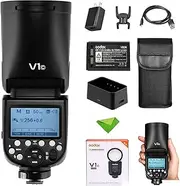 Godox V1 V1-C Flash for Canon Camera TTL Flash Speedlight 1/8000 HSS, 480 Full Power Flashes, 1.5s Recycle Time, 76Ws 2600mAh Li-ion Battery Round Head Flash Godox Flash Speedlite for Canon Cameras