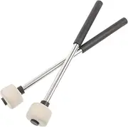 JOINPAYA 2pcs Stainless Steel Handle Drum Mallets with Felt Tips for Drum Kits and Percussion Instruments Durable and Comfortable Grip for Musicians and Performers