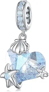 [Teleye] Underwater World Pendant Charm 925 Sterling Silver Charm Fits For Pandora Bracelet Necklace, Cubic Zirconia, Created Cubic Zirconia
