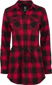 Brandit Lucy Longshirt Ladies Shirt, black-red, Size M for Women Black Red