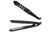 Cabello Silk Smooth Styler (Black) & Voluminous Curler - Combo