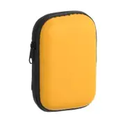 Earbuds Earphone Cases, EVA EarBuds Zipper Holder with Mesh Pocket,Yellow