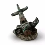 Mini Resin Plane Wreckage For Fish Shrimp Snail Tank Aquarium