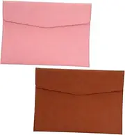 [Operitacx] 2pcs Fashion Receive Documents Holder Bag Pu Leather Information Paper Briefcase