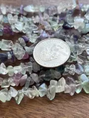 5-8mm Natural Fluorite Green Purple Chip Gemstone Loose Beads 24in Strand