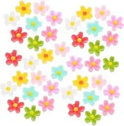 Abaodam 50pcs Mini Resin Flower Charms for Nail Art and Jewelry Making Flatback Daisy Flowers for Crafts DIY Scrapbooking and Cell Phone Case Decorations