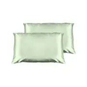 Casa Decor Luxury Satin Pillowcase Twin Pack with Gift Box Standard Sage