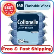 Cottonelle Ultra Fresh Flushable Wet Wipes, Pack of 4 with Flip-Top Lids