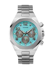 GUESS Men's Silver Empire Aqua Watch