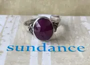 NWT Sundance Catalog Silver Ruby “Heart Aswirl Ring” size 5.75-6 $148