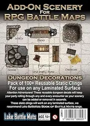 Loke BattleMats Add-on Scenery for RPG Battle Mats Dungeon Decorations Dice and Accesories