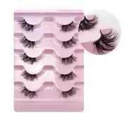 Nevenka Half Lashes Natural Looking Cat Eye Fluffy 3D Curly False Eyelashes-36